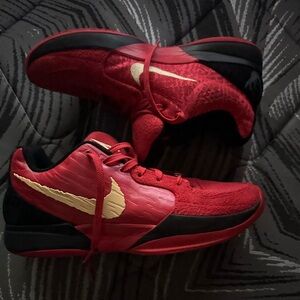 Nike Red and Gold Men's Shoes